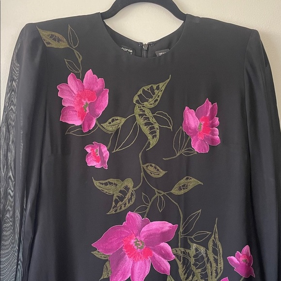 Liz Claiborne| Floral print cocktail dress|Black| 4P| EUC - Picture 4 of 10
